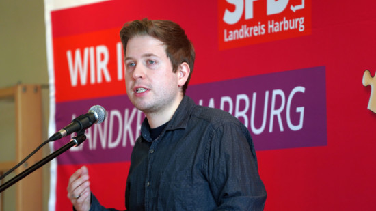 Kevin Kühnert spricht beim Neujahrsempfang in Marxen 2020