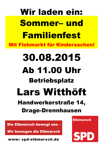 Plakat Sommer- Und Familienfest 2015