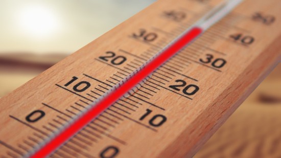 Thermometer mit knapp 40° C