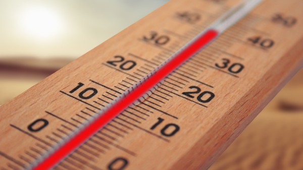 Thermometer mit knapp 40° C